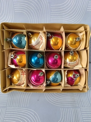 Bombki choinkowe vintage PRL zestaw Z26