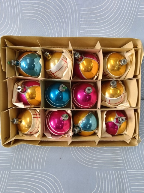Bombki choinkowe vintage PRL zestaw Z26