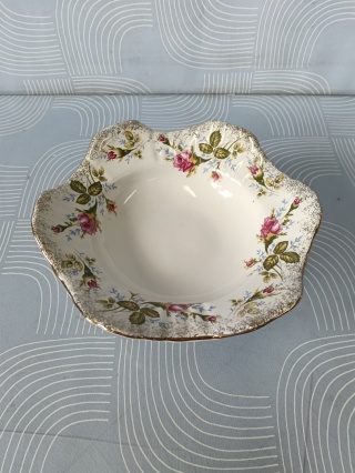 Patera owocarka porcelana złota róża