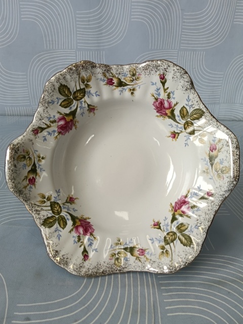 Patera owocarka porcelana złota róża