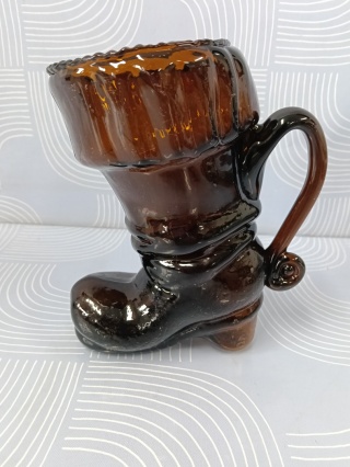 Szklany wazon but vintage PRL