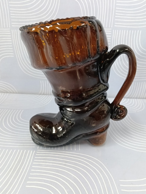 Szklany wazon but vintage PRL