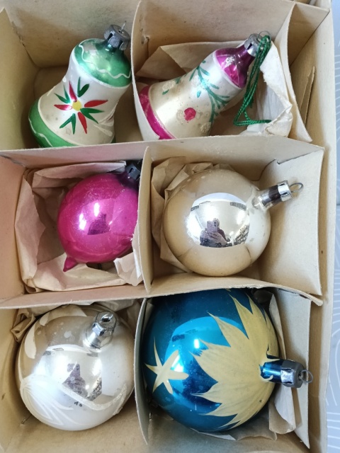 Bombki choinkowe vintage PRL zestaw Z29
