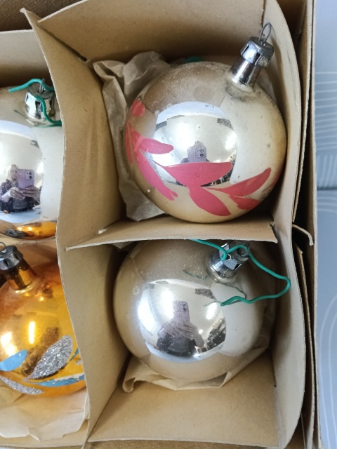 Bombki choinkowe vintage PRL zestaw Z30
