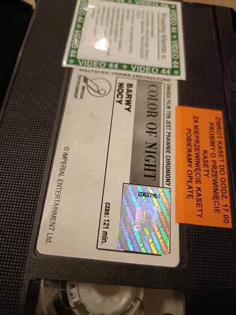 Kaseta VHS Barwy nocy