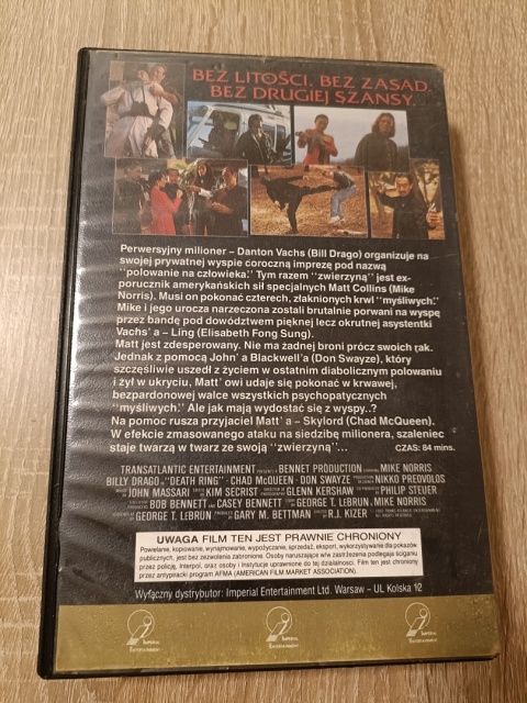 Kaseta VHS Śmiertelny Pierścień