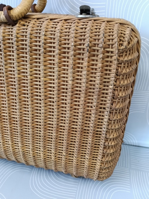 Walizka wiklinowo-rattanowa vintage