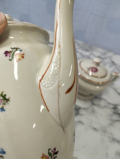 Dzbanek z cukierniczką porcelana Huta Franciszka