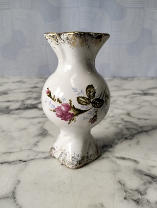 Wazonik cukierek porcelana złota róża