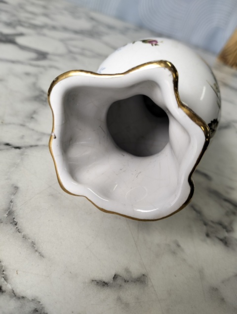 Wazonik cukierek porcelana złota róża
