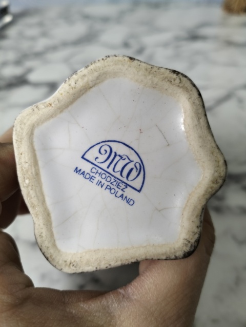 Wazonik cukierek porcelana złota róża