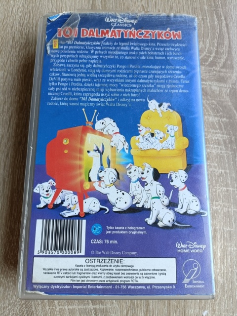 Kaseta VHS 101 Dalmatyńczyków