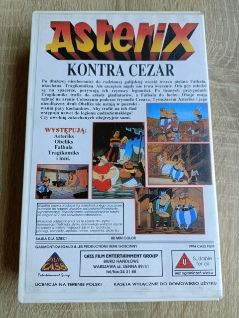 Kaseta VHS Asterix kontra Cezar