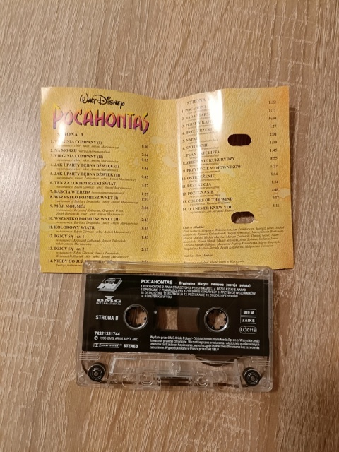 Kaseta magnetofonowa Pocahontas muzyka filmowa soundtrack