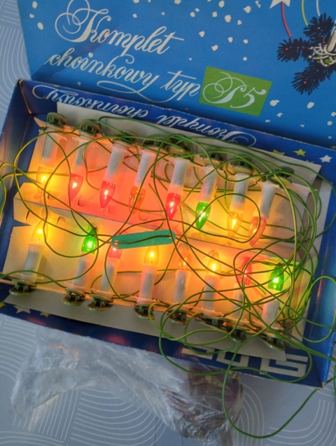Piękne lampki choinkowe PRL