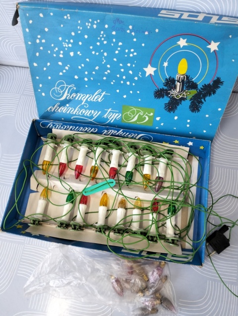Piękne lampki choinkowe PRL