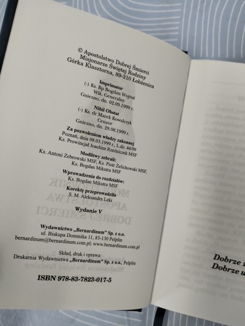 Książka Modlitewnik Apostolstwa Dobrej Śmierci