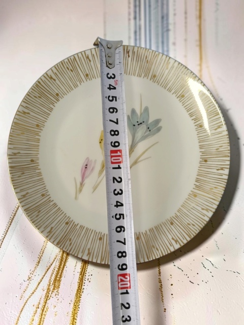 Trio śniadaniowe z krokusem porcelana Seltmann Weiden Bavaria