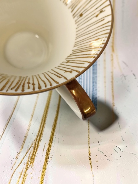 Trio śniadaniowe z krokusem porcelana Seltmann Weiden Bavaria