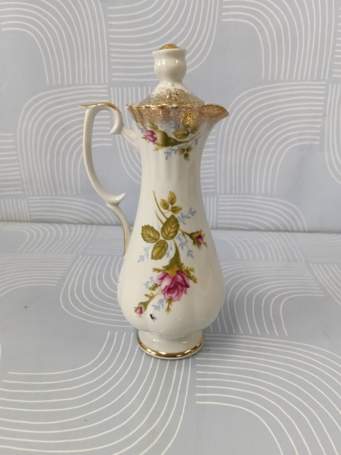 Elegancki dzbanuszek na ocet oliwę porcelana Chodzież złota róża