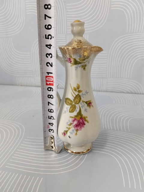 Elegancki dzbanuszek na ocet oliwę porcelana Chodzież złota róża