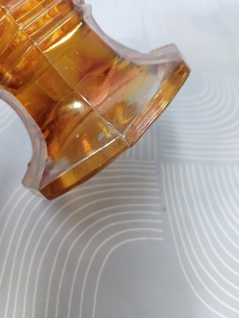Przedwojenny wazon Carnival Glass Art Deco huta Hortensja