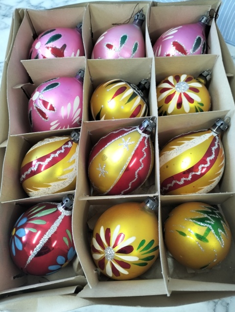 Bombki choinkowe prl zestaw 151