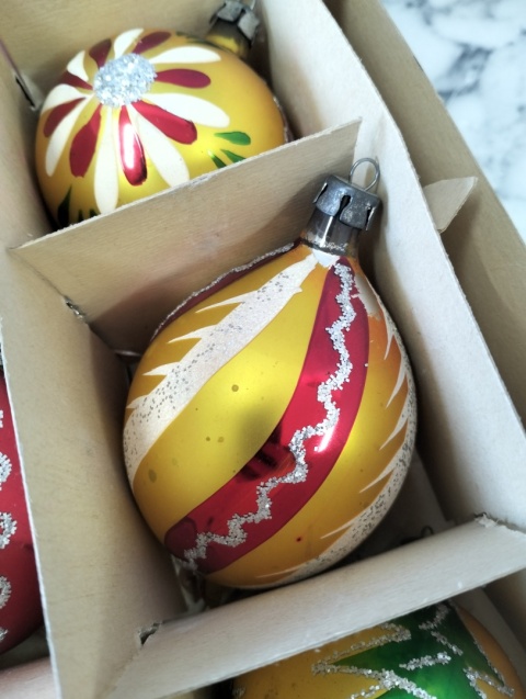 Bombki choinkowe prl zestaw 151