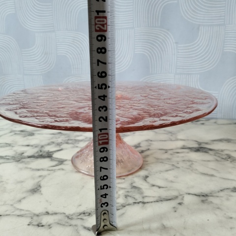 Piękna patera Strawberry Poziomki rozalin różowa duża 32cm vintage