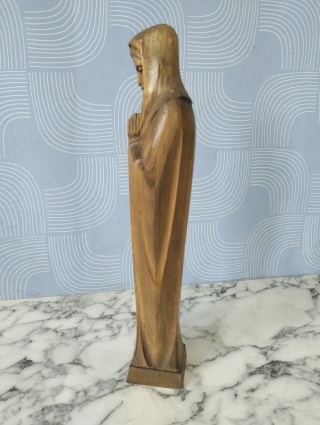 Stara drewniana rzeźba Madonna Matka Boska Art Deco