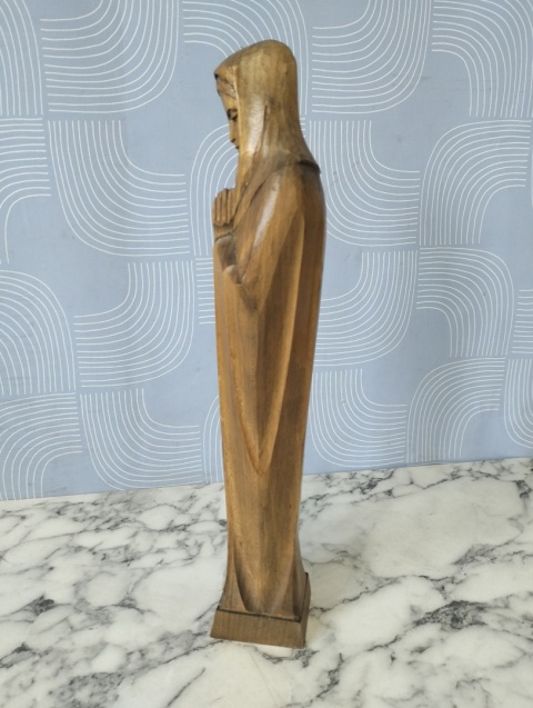 Stara drewniana rzeźba Madonna Matka Boska Art Deco