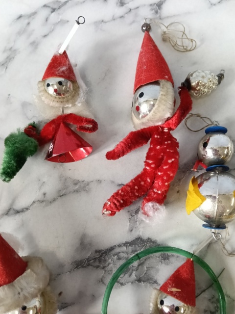 Bombki choinkowe PRL pacynki