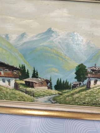 Obraz olej na desce góry