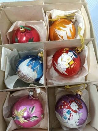 Bombki choinkowe PRL zestaw 6