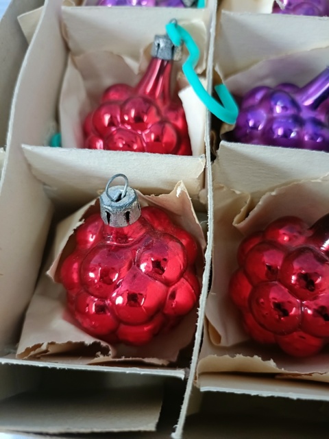 Bombki choinkowe prl malinki