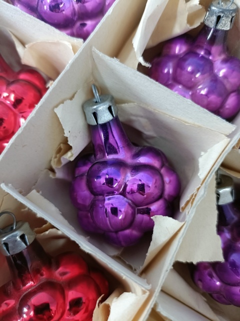 Bombki choinkowe prl malinki