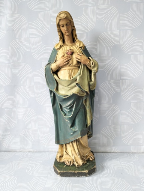 Figurka Serce Maryi przedwojenna sygnowana 65 cm