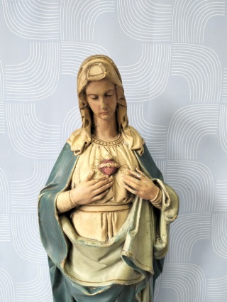 Figurka Serce Maryi przedwojenna sygnowana 65 cm